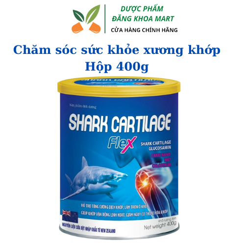 Sữa Bột Xương Khớp với thành phần sụn vi cá mập, glucosamine Shark Cartilage Flex, canxi nano MK7 Hỗ trợ tăng cường dịch