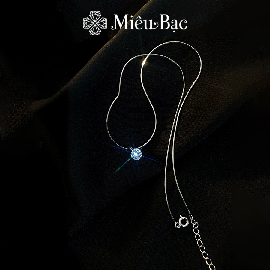 Dây chuyền bạc nữ đá Pha lê chất liệu bạc 925 thời trang phụ kiện trang sức nữ Miêu Bạc D400356x