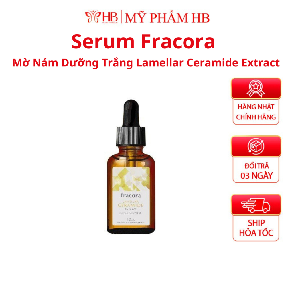 Serum Fracora dưỡng trắng da, mờ thâm nám Lamellar Ceramide Extract 10ml, tinh chất Fracora Saitai 15ml