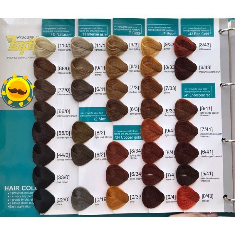 Bảng Màu Thuốc Nhuộm Tóc topty 51 Màu thời trang