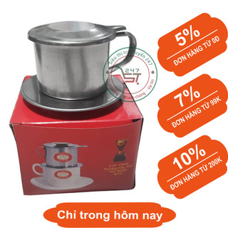 Phin pha coffee cà phê inox Long Cam số 7 - 8 - 9 sáng bóng bền đẹp