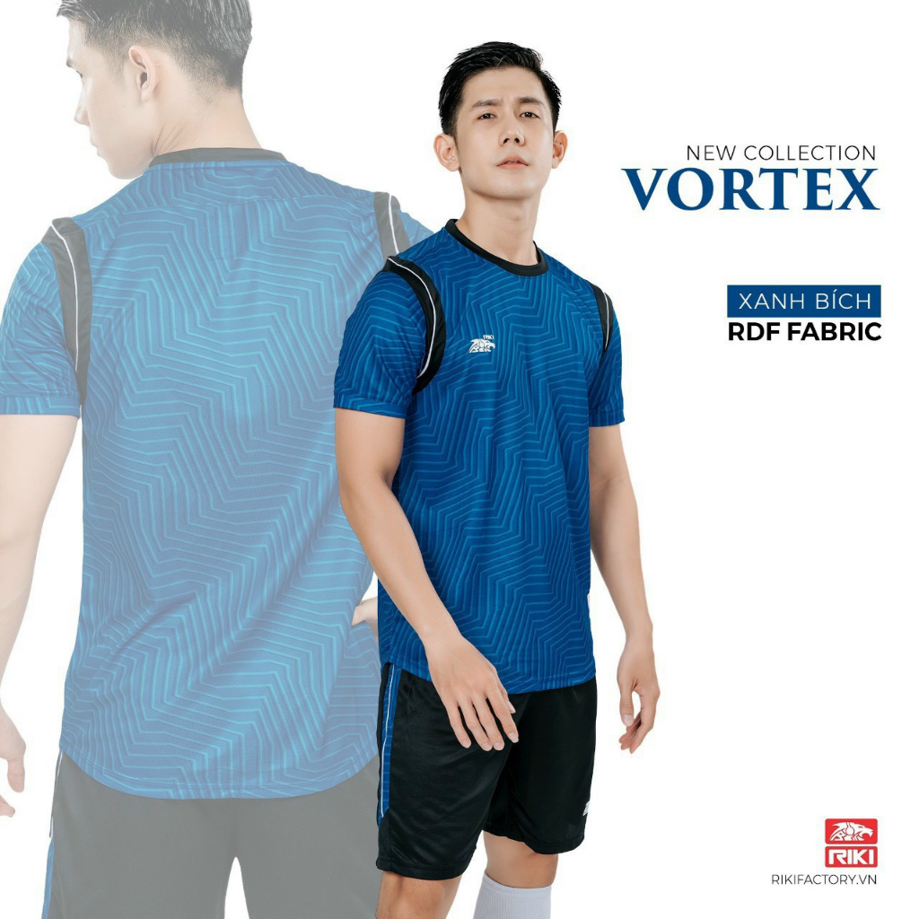 Đồ đá banh không logo RIKI VORTEX màu xanh bích CÓ IN tên số theo yêu cầu
