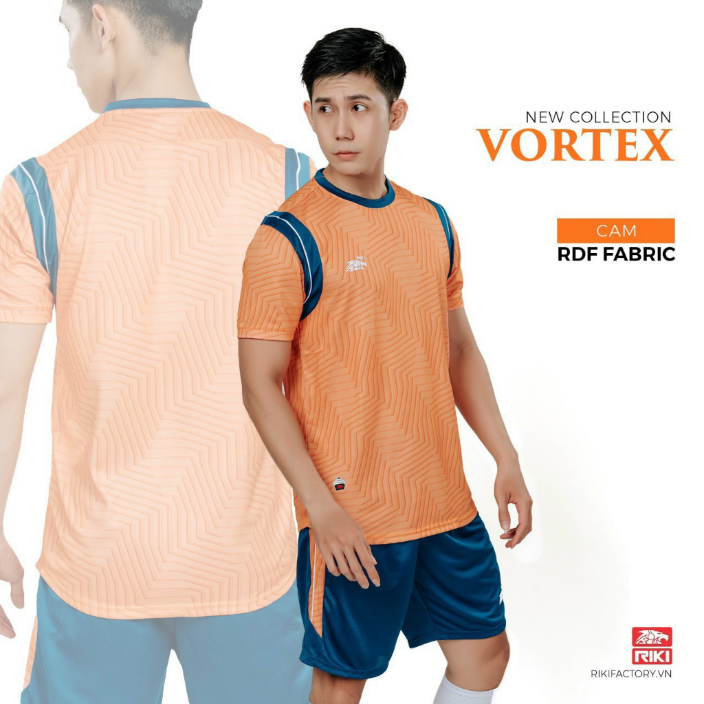 Đồ đá banh không logo RIKI VORTEX màu cam CÓ IN tên số theo yêu cầu