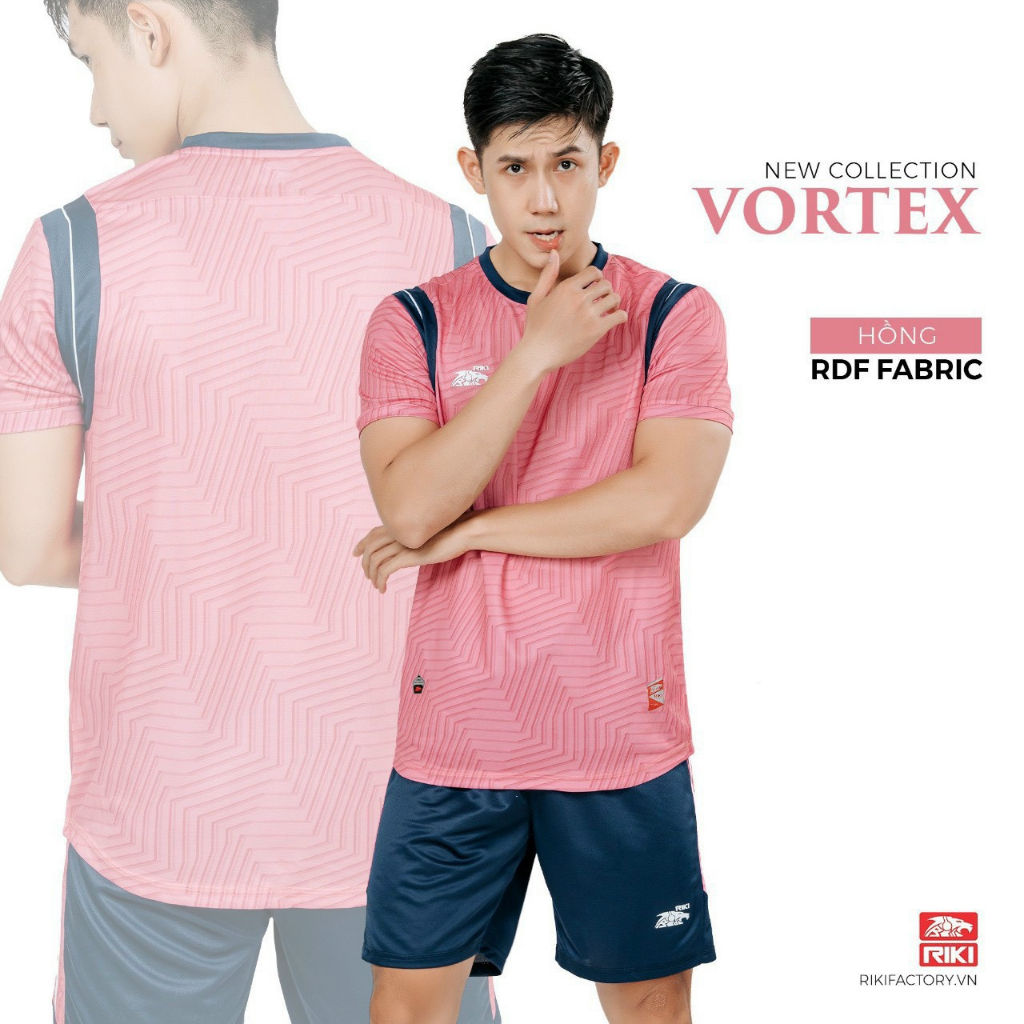 Đồ đá banh không logo RIKI VORTEX màu hồng CÓ IN tên số theo yêu cầu