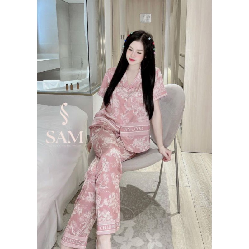 Bộ Pijama lụa tay ngắn quần dài cao cấp loại 1