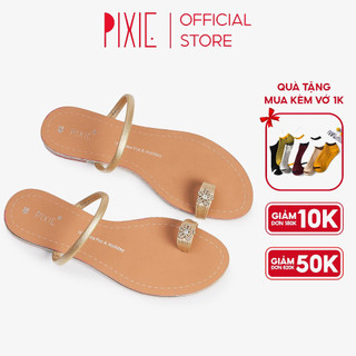 Dép Bệt Xỏ Ngón Đính Đá Pixie X955