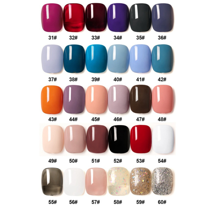 Set sơn gel AS chai vuông 60 màu tặng kèm base top cùng bảng màu