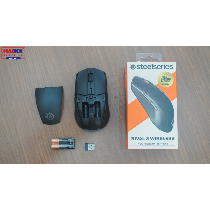 Chuột không dây Steelseries Rival 3 Wireless   Thời lượng pin siêu cao lên đến 400h sử dụng