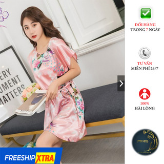💗đầm ngủ sexy💗 họa tiết hoa lá sang chảnh 🌸chất satin mềm mịn quyến rũ
