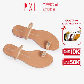 Dép Bệt Xỏ Ngón Đính Đá Pixie X955