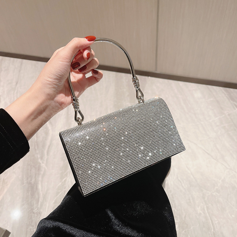 Clutch nữ dự tiệc gắn đá sang trọng, Túi xách thời trang nữ dự tiệc đính đá_TX21