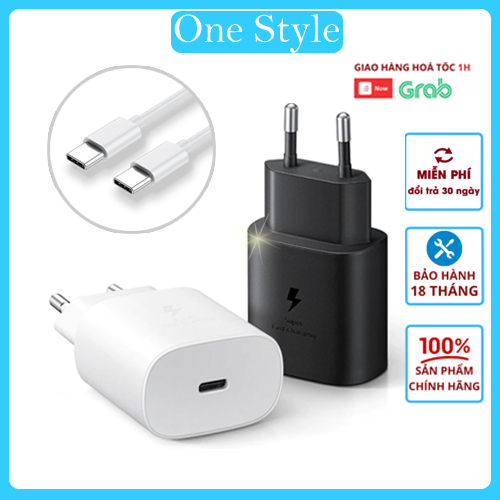 Sạc samsung 25W, sạc nhanh samsung cho Note 10 Note 20 A70 A71 A80 A90 S20 S20+ S20Ultra - Onestyle