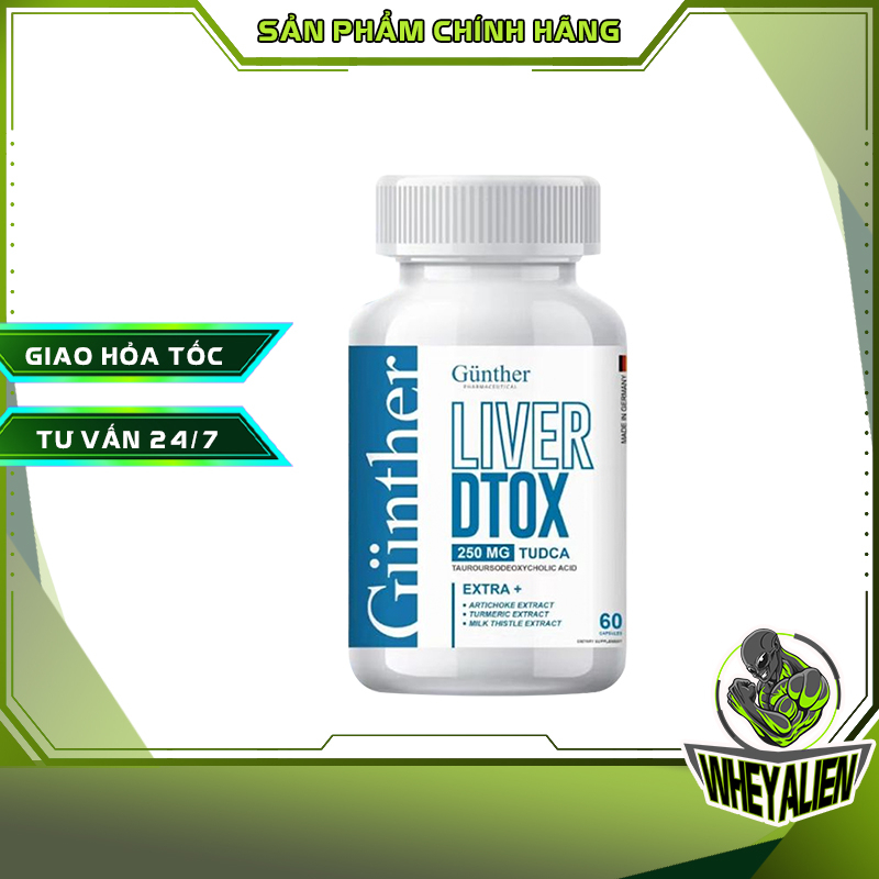 GUNTHER LIVER DTOX TUDCA - HÀNG CHÍNH HÃNG | Viên Uống Giải Độc Gan, Hỗ Trợ Chức Năng Gan 60 Viên