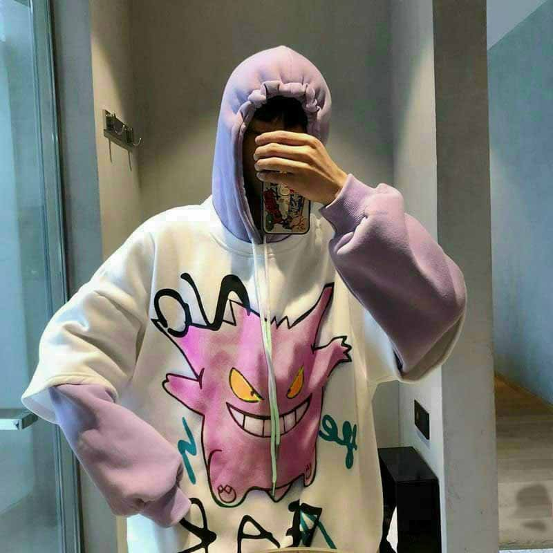 Áo khoác nam nữ Hoodie nỉ trơn Basic form rộng họa tiết gấu có mũ giá rẻ couple 3 màu kem đen hồng