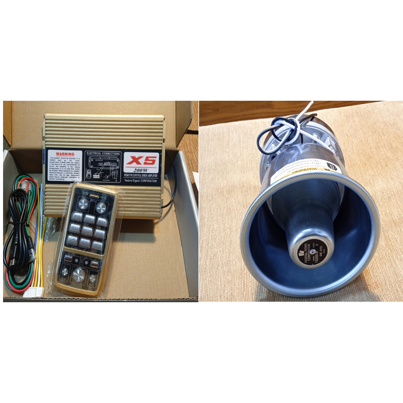 Còi xe ưu tiên, Bộ âm ly và còi hú lắp xe ưu tiên.