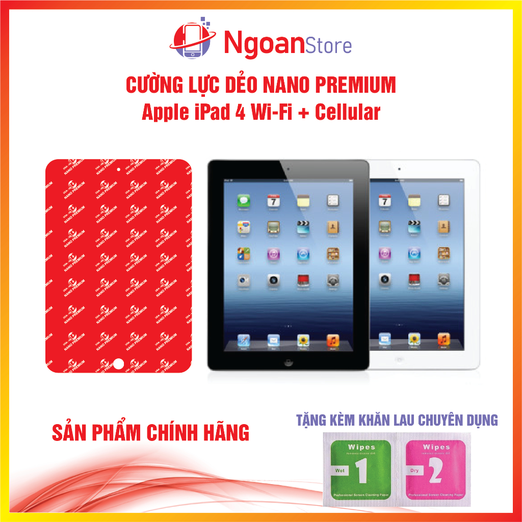 Cường lực dẻo Nano cho iPad 4 Wifi + Cellular - Ngoan Store