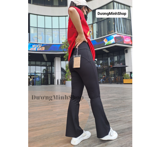 Quần legging ống loe nâng mông chất umi hàn loại 1 ảnh thực tế Shop mặc