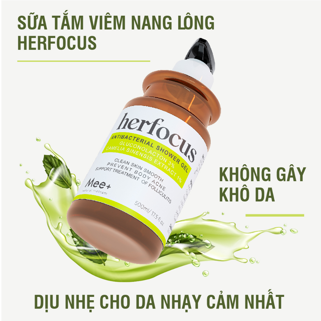 Sữa tắm viêm nang lông 500ml - Giảm mụn, ngừa viêm nang lông - Mee Natural