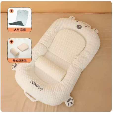 Đệm ngủ kết hợp gối chống trào ngược Veeou cho bé, gối nệm cho trẻ sơ sinh - Monnie Kids