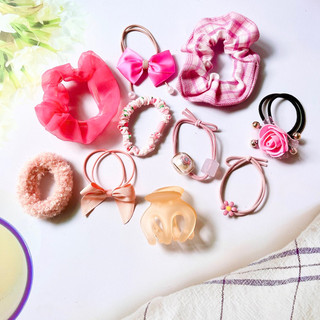 Set 10 món phụ kiện cột tóc kẹp tóc nữ dễ thương