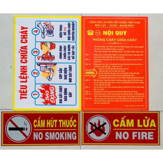 Bảng nội quy tiêu lệnh, cấm lửa, cấm thuốc PCCC, Nội quy tiêu lệnh phòng cháy chữa cháy, NQTL, cấm thuốc, cấm lửa