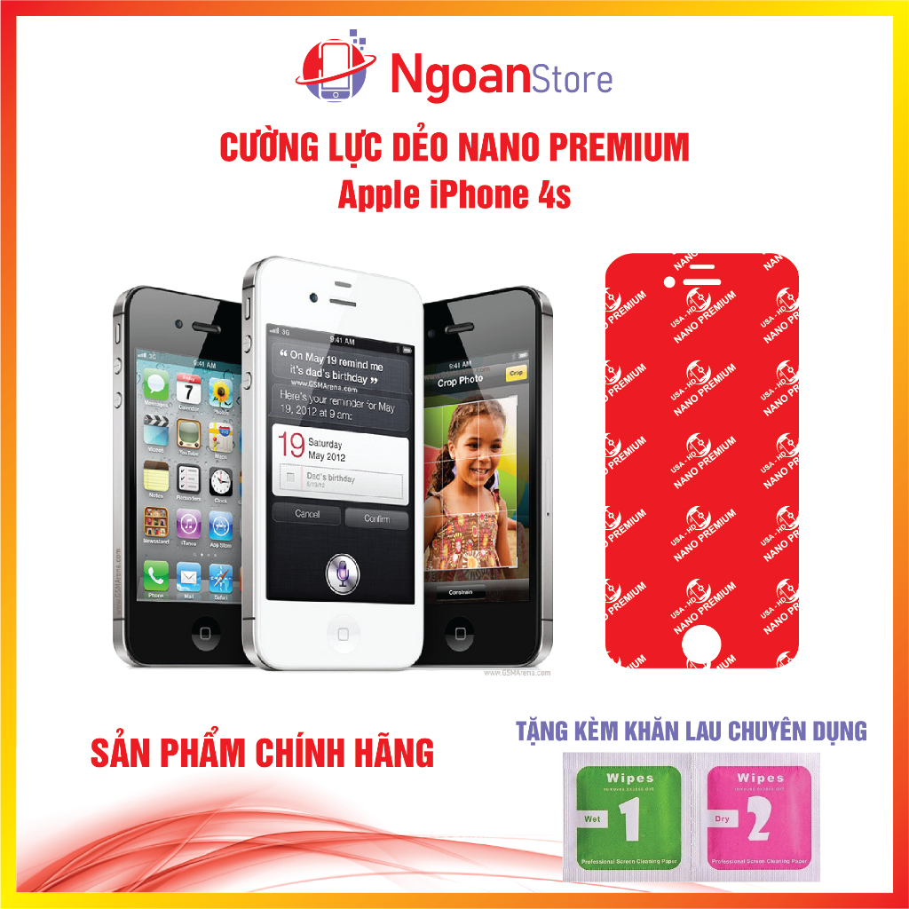 Cường lực dẻo Nano cho iPhone 4S - Ngoan Store