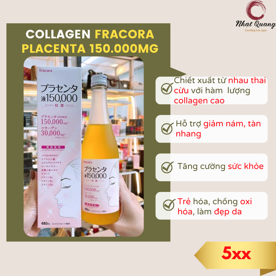 Nước uống collagen nhau thai Fracora Placenta 150.000mg