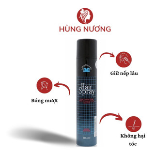 Gôm xịt tóc nam nữ Jacqualine đen 400ml, giữ nếp tóc bền, thơm lâu, keo xịt tóc giữ nếp tóc