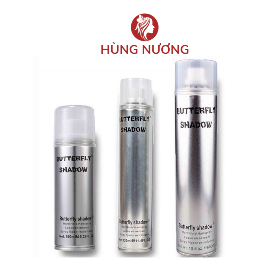 Gôm xịt tóc Butterfly Shadow 150ml 320ml 600ml chính hãng gôm bạc,keo xịt tóc giữ nếp tạo kiểu tóc nam nữ