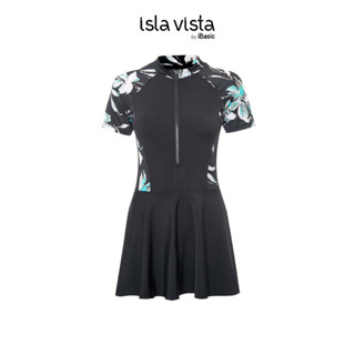 Đầm bơi nữ một mảnh tay ngắn phối hoạ tiết Isla Vista IVWM029