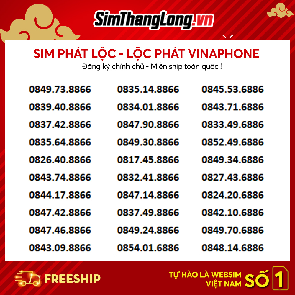 Sim Số Đẹp Lộc Phát, Sim Trả Trước Vinaphone, Sim Giá Rẻ