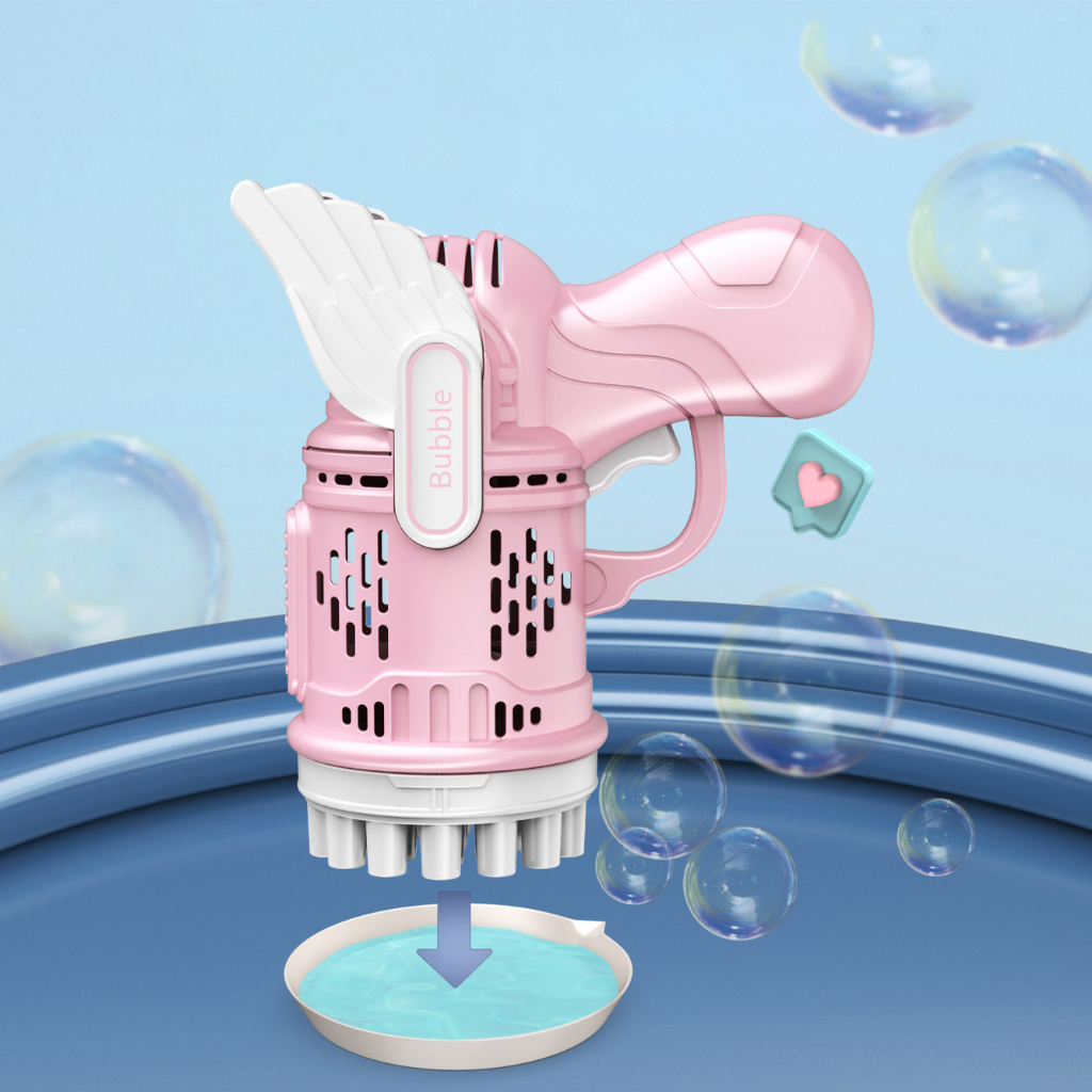 Súng bắn bong bóng Thiên Thần 23 nòng phun được nhiều bong bóng cùng lúc cho trẻ vui chơi ngoài trời