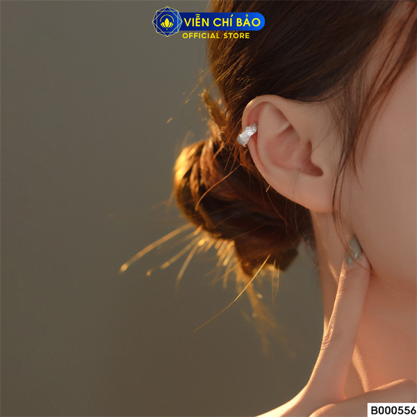 Bông tai bạc nữ kẹp vành đơn giản (1 chiếc) chất liệu bạc Ý 925 thời trang phụ kiện trang sức Viễn Chí Bảo B000556