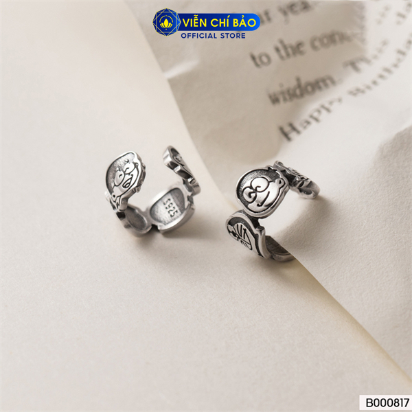 Bông tai bạc nữ Doraemon kẹp vành (1 chiếc) chất liệu bạc Thái 925 thời trang phụ kiện trang sức Viễn Chí Bảo B000817