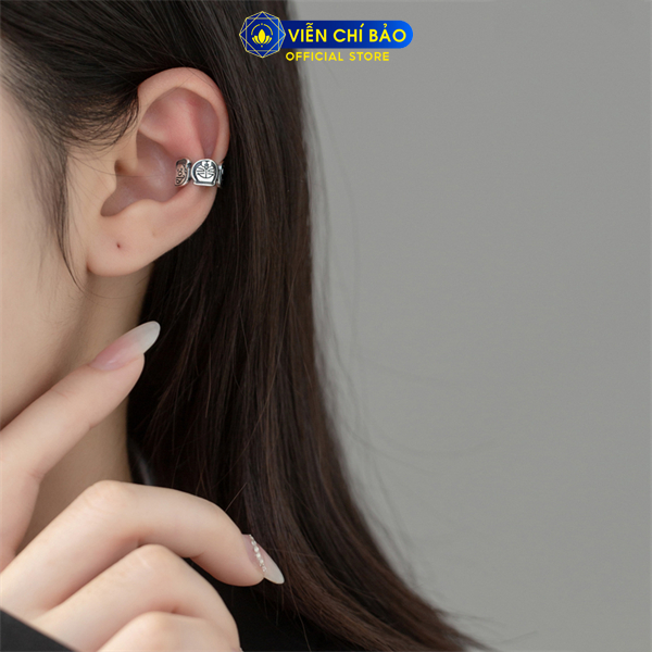 Bông tai bạc nữ Doraemon kẹp vành (1 chiếc) chất liệu bạc Thái 925 thời trang phụ kiện trang sức Viễn Chí Bảo B000817
