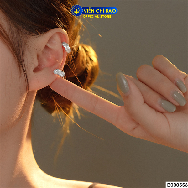 Bông tai bạc nữ kẹp vành đơn giản (1 chiếc) chất liệu bạc Ý 925 thời trang phụ kiện trang sức Viễn Chí Bảo B000556