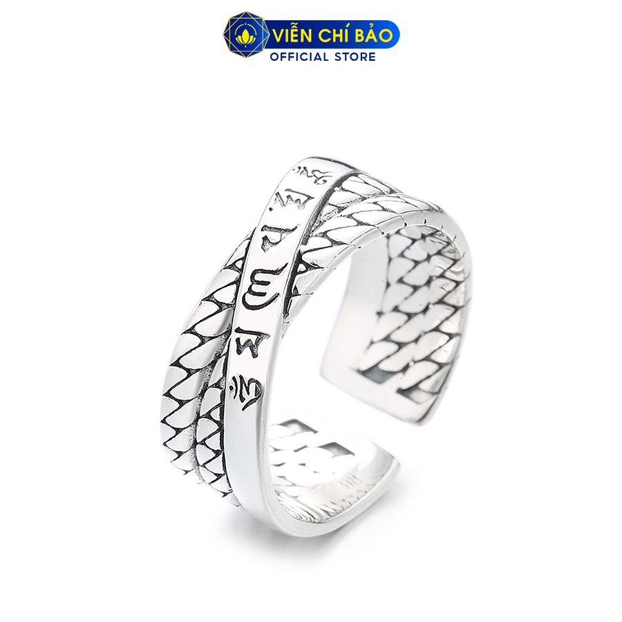 Nhẫn bạc nữ lục tự xích chéo chất liệu bạc Thái 925 thời trang phụ kiện trang sức Viễn Chí Bảo N000135