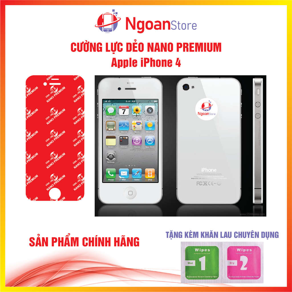 Cường lực dẻo Nano cho iPhone 4 - Ngoan Store