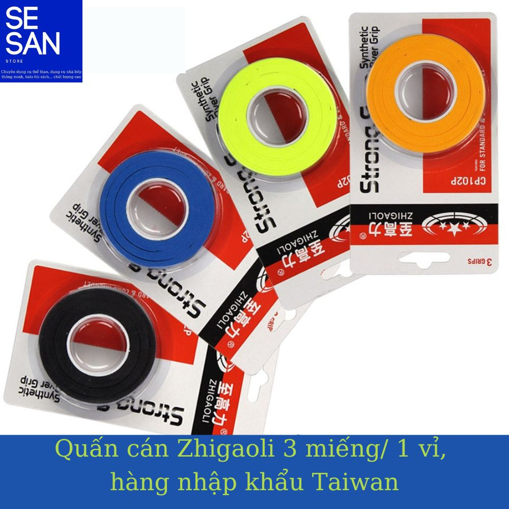 Cuốn Cán Vợt Zhigaoli CP102 3 miếng/ 1 vỉ Mã ZG01 Dùng Trong Chơi Tennis, Cầu Lông Và Các Môn Thể Thao Khác