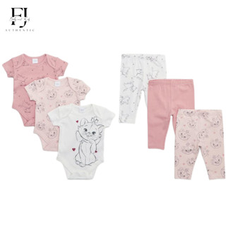 Bộ quần áo body bé gái chính hãng Matalan, bộ quần áo body họa tiết mèo cho bé 0-12 tháng tuổi Auth