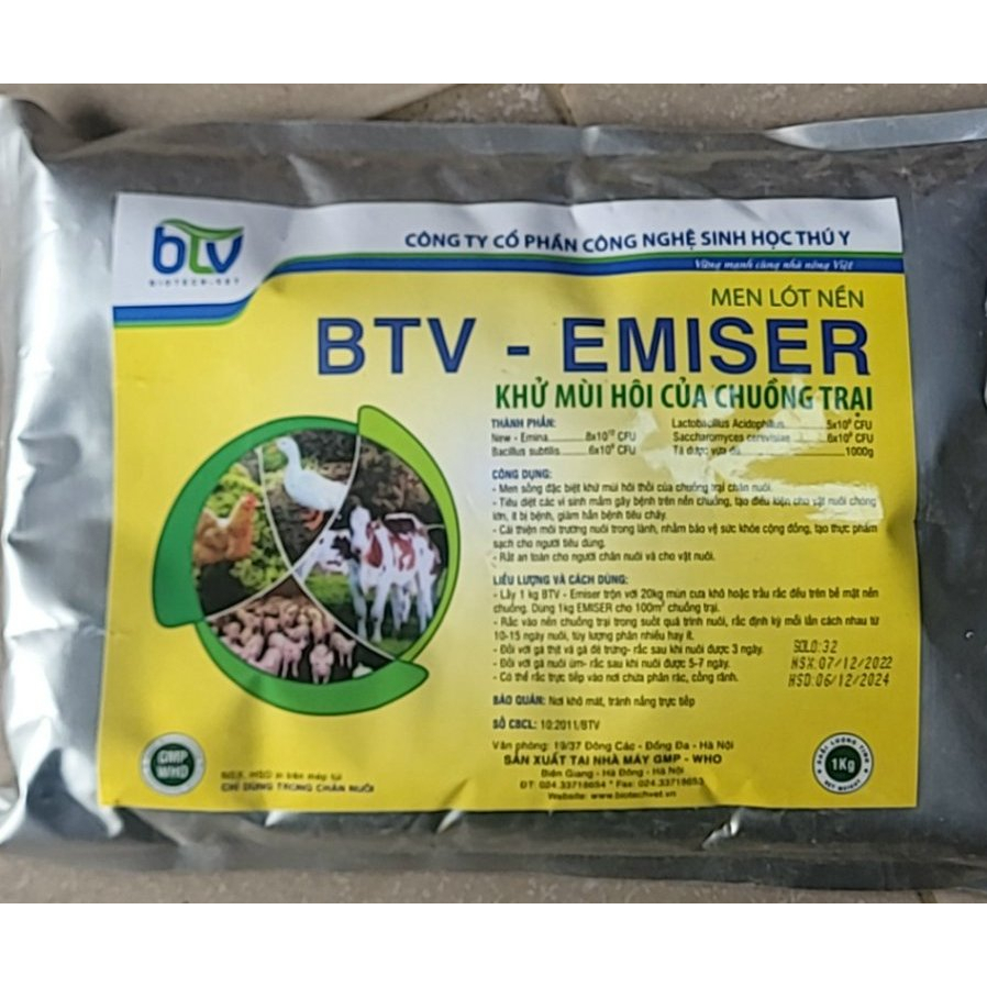 Men rắc khử mùi hôi chuồng trại 500g &1kg- Emiser