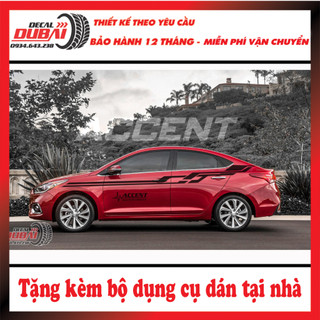 Tem Dán Xe Hyundai Accent Màu Đỏ Thể Thao