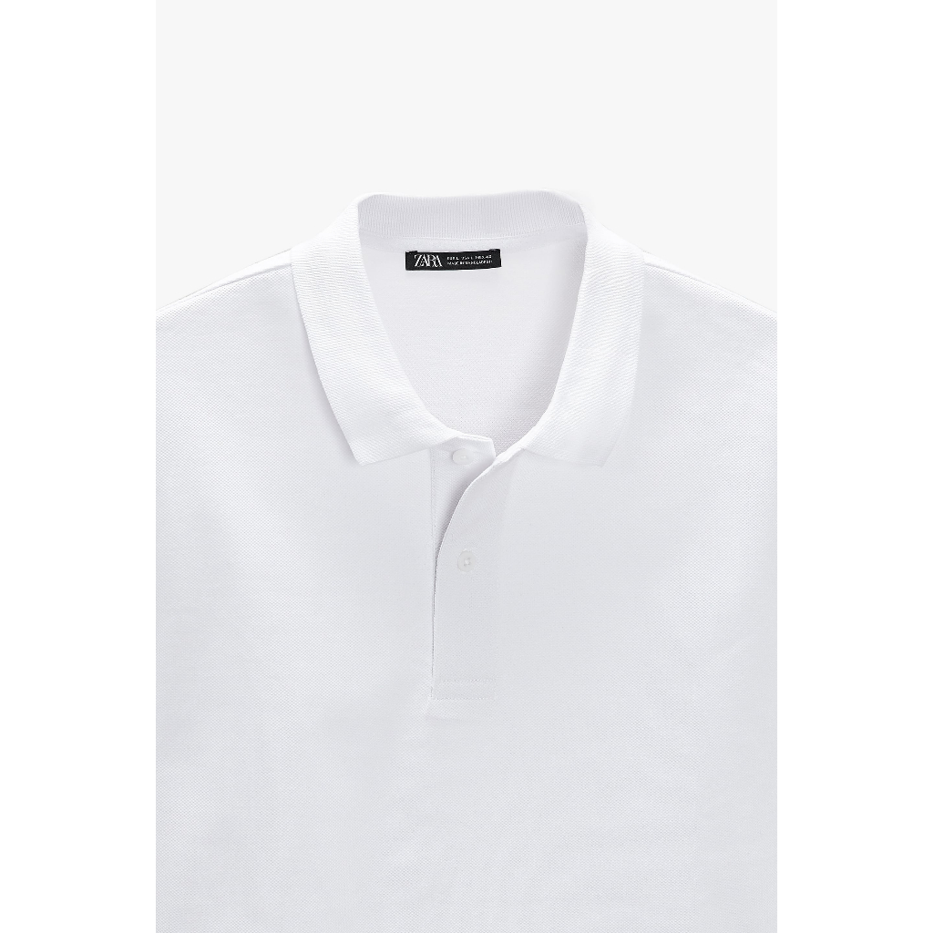 Áo Polo Nam ZARA Authentic Trắng Trơn Basic