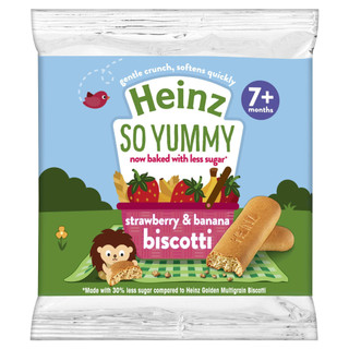 3 gói bánh ăn dặm biscotti vị dâu & chuối heinz 60g