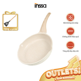 Chảo chống dính đá maifan INSSA 24cm dùng chiên xào đa dụng cho bếp ga/ bếp từ/ bếp điện