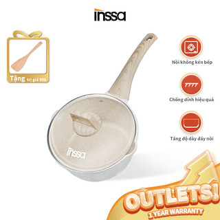 Nồi sữa đá chống dính【INSSA】GUOJ013 - Sử dụng mọi loại Bếp - Lớp chống dính 3 Tầng Nhập Khẩu -  KHÔNG CHỨA CHẤT PFOA An toàn cho sức khỏe - Màu Sữa - Phù Hợp nấu sữa đồ ăn dặm cho bé