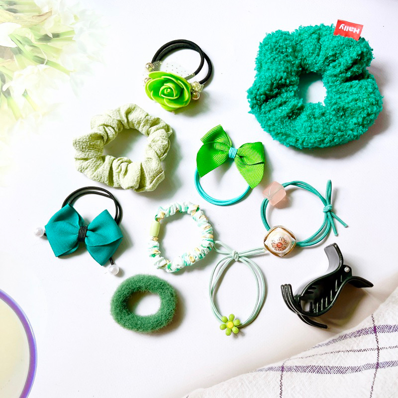 Set 10 món phụ kiện cột tóc kẹp tóc nữ dễ thương