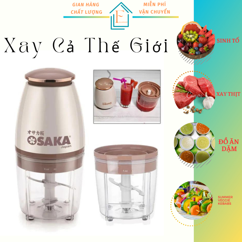Máy Xay Đa Năng Osaka Chính Hãng Nắp Đồng Dung Tích 700ml, Máy Xay Đa Năng Xay Cá Thịt, Ăn Dặm, Xay Đá, Sinh Tố
