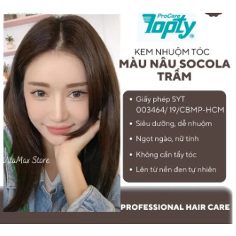 Kem nhuộm tóc THẢO DƯỢC màu NÂU SOCOLA TRẦM - TOPTY, Là một tone màu trung tính, nhẹ nhàng và ấm áp, cả giới trẻ lẫn các