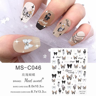 sticker bướm 3d dán móng tay nail